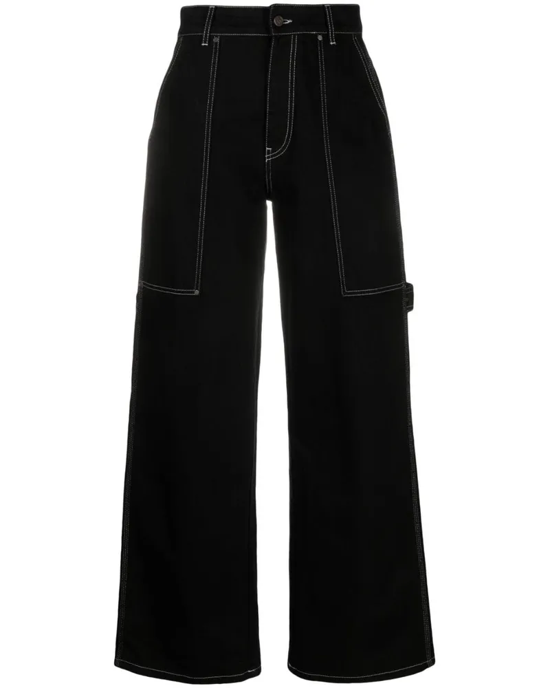 Stella McCartney Jeans mit Kontrastnähten - Schwarz Schwarz