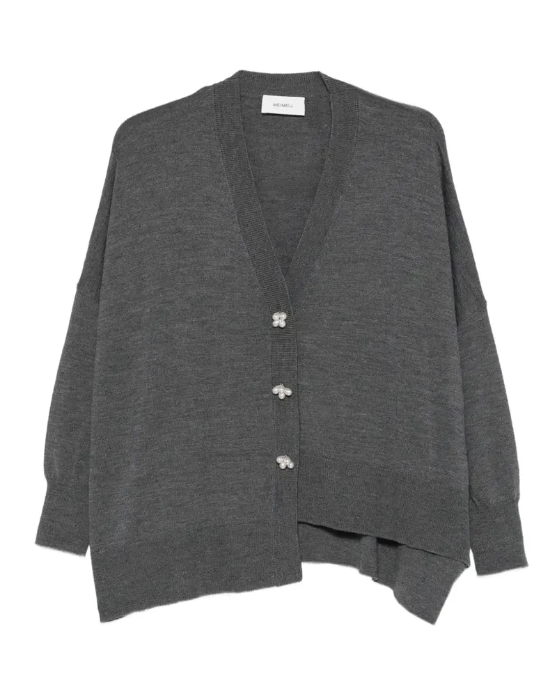 MEIMEIJ Cardigan mit Kunstperlen - Grau Grau