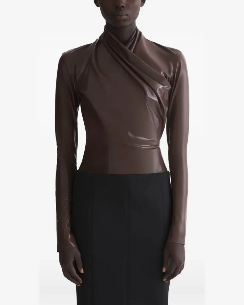 Thierry Mugler Langärmeliger Body - Braun Braun