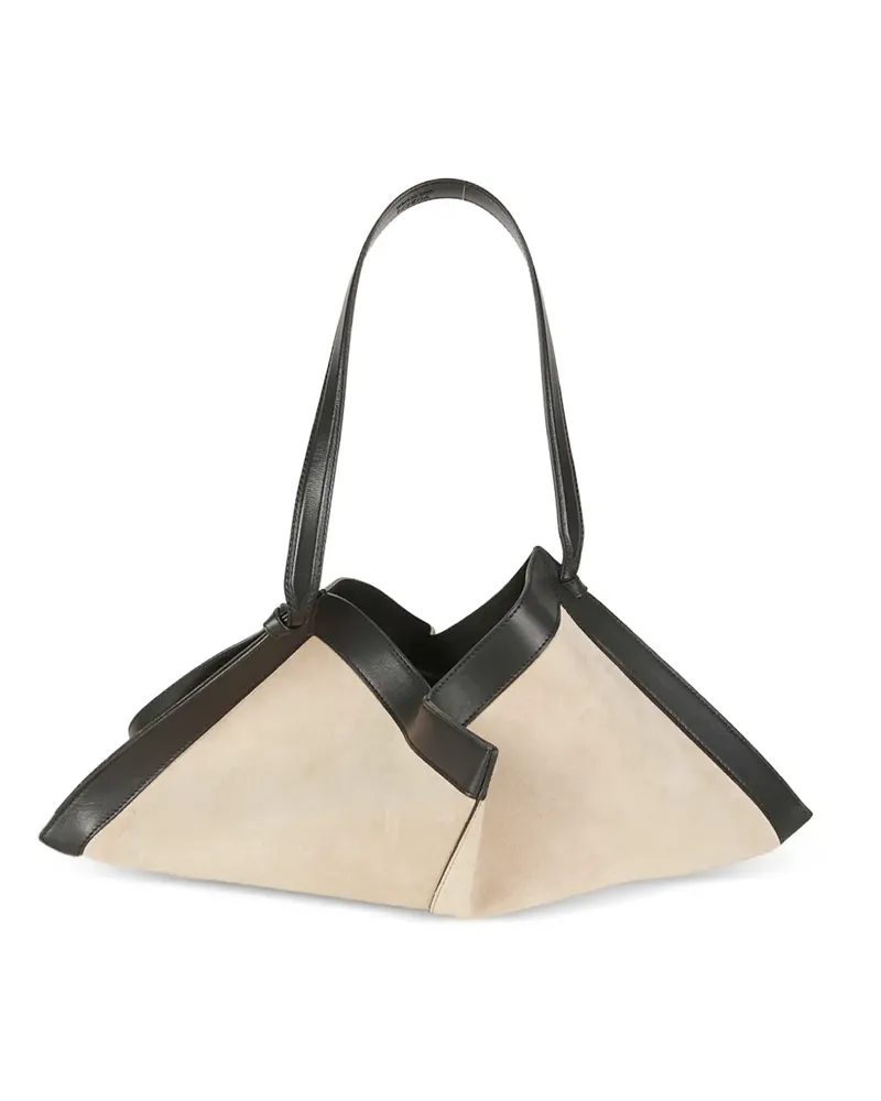 YUZEFI Wonton Tote Bag mit geometrischem Muster - Nude Nude