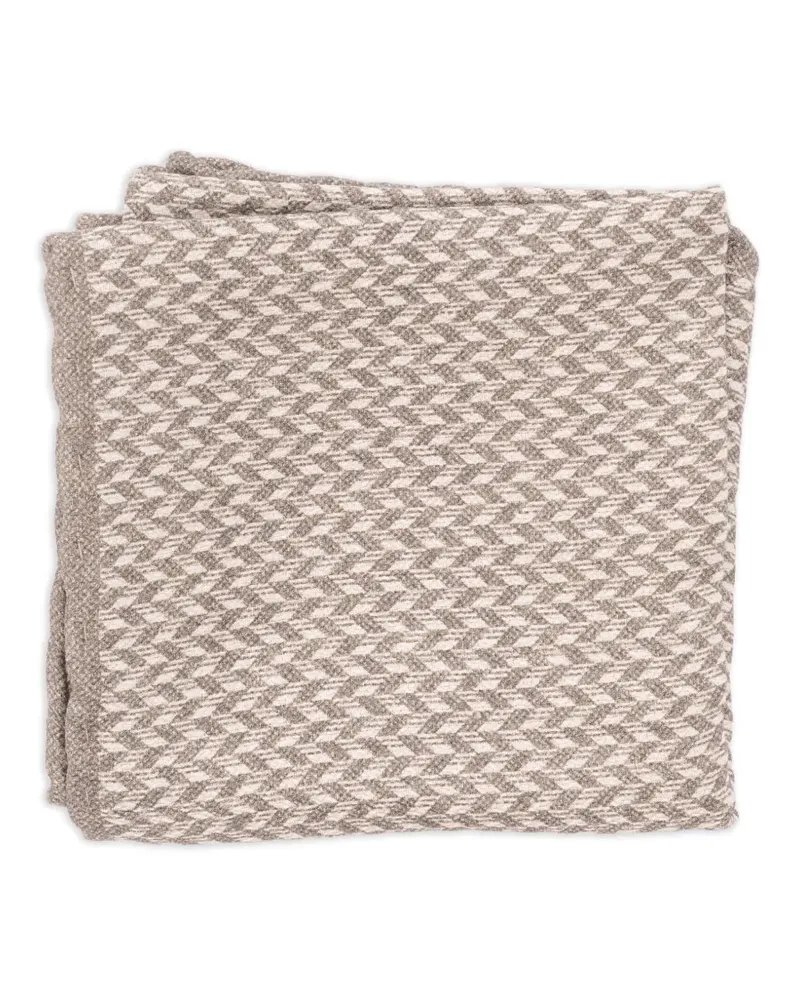 Brunello Cucinelli chevron-knit pocket scarf - Nude Nude