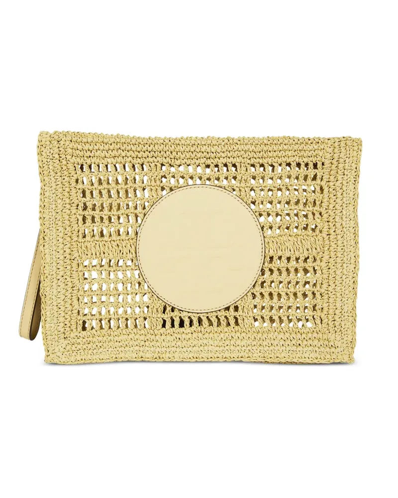 Tory Burch Ella hand-crocheted pouch - Nude Nude