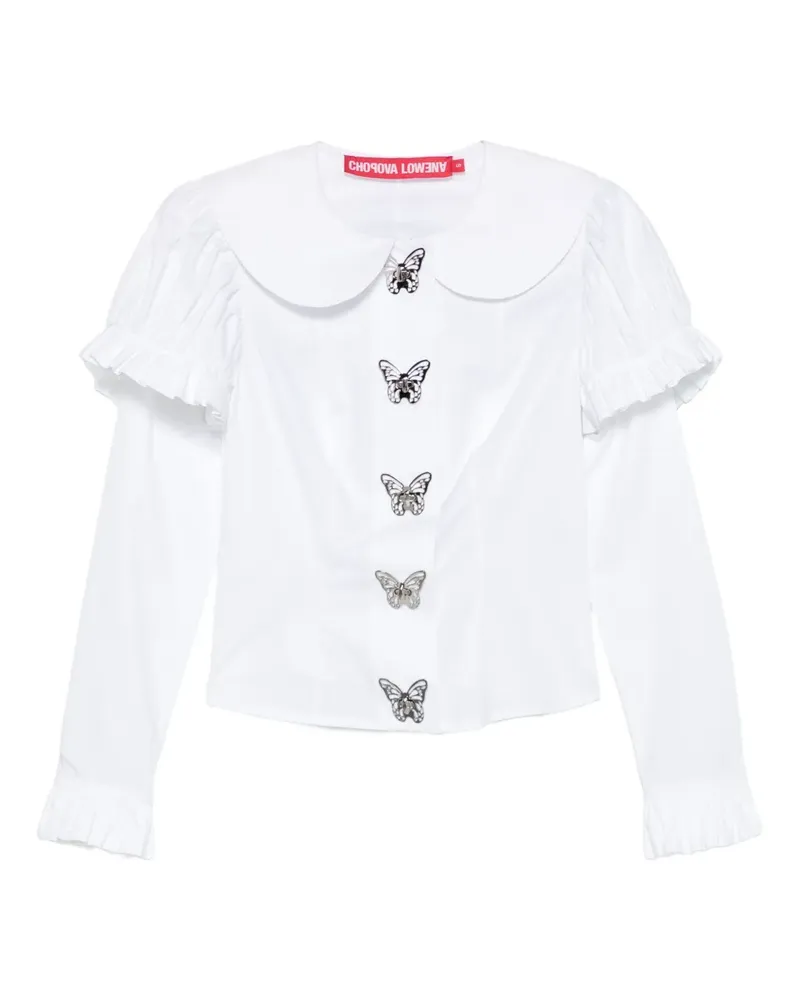 CHOPOVA LOWENA Hemd mit Schmetterling-Detail - Weiß Weiß
