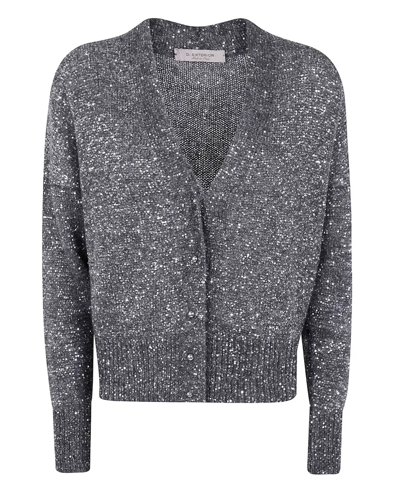 D.EXTERIOR Cardigan mit Pailletten - Grau Grau