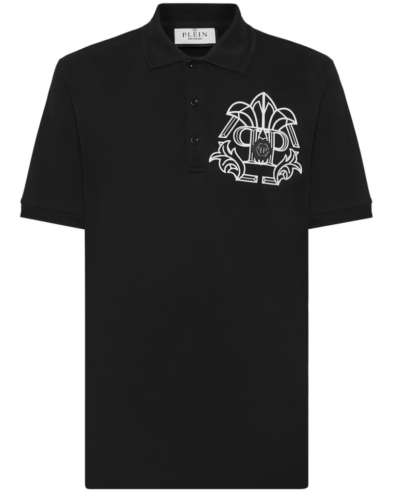 Philipp Plein Poloshirt mit Skull and Bones-Print - Schwarz Schwarz