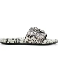 Roberto Cavalli Slipper mit Schlangenmuster Grau