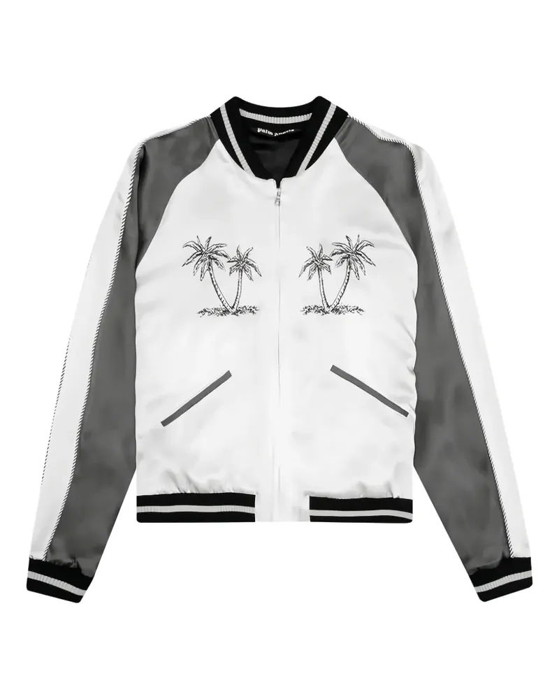 Palm Angels Jacke mit Palmenstickerei - Weiß Weiß