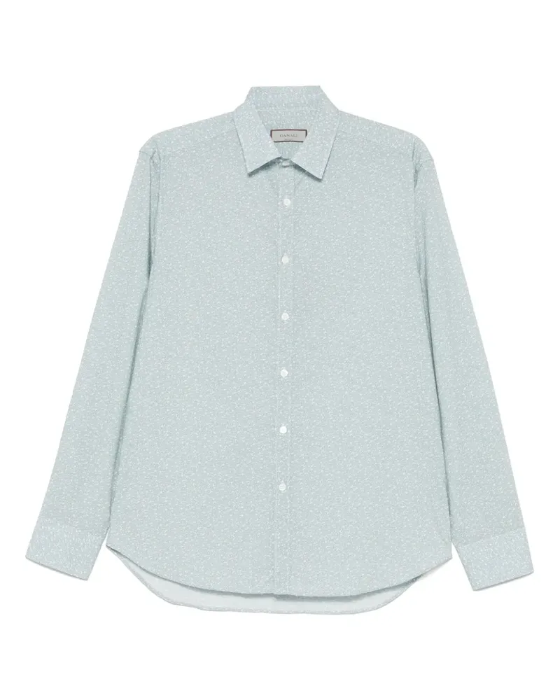 Canali Hemd mit Print - Blau Blau