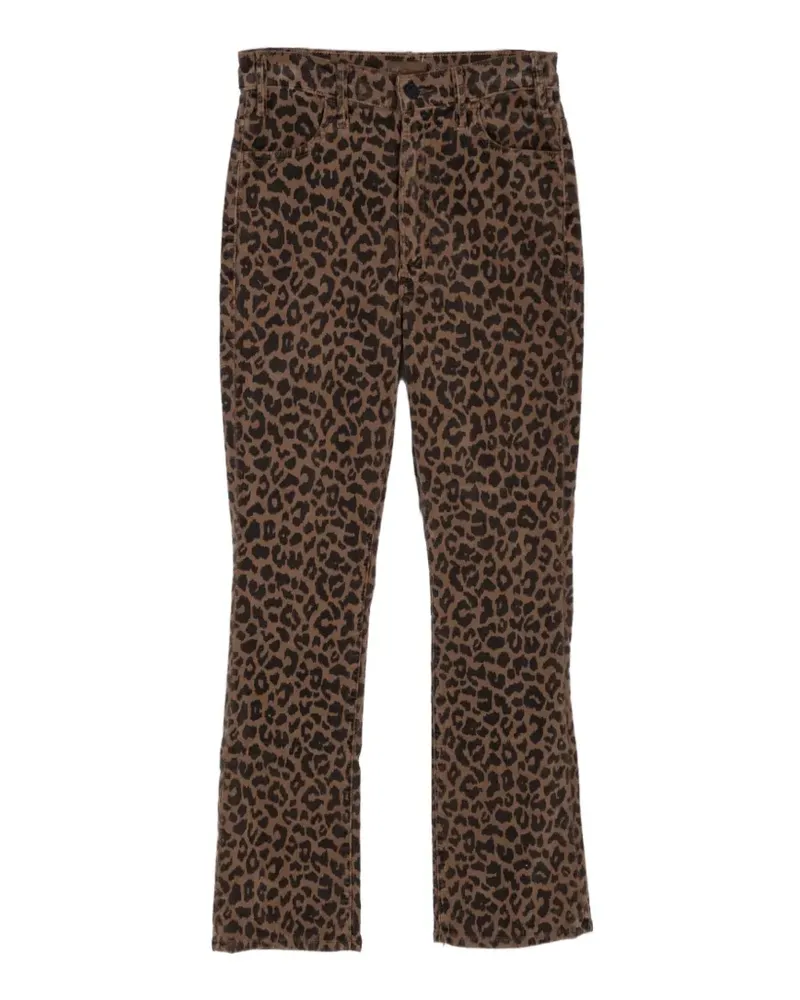 Mother The Hustler leopard-print jeans - Braun Braun