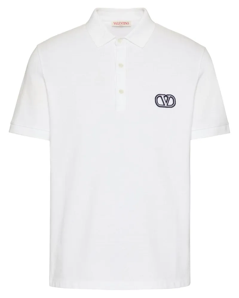 Valentino Garavani Poloshirt mit VLogo Signature - Weiß Weiß
