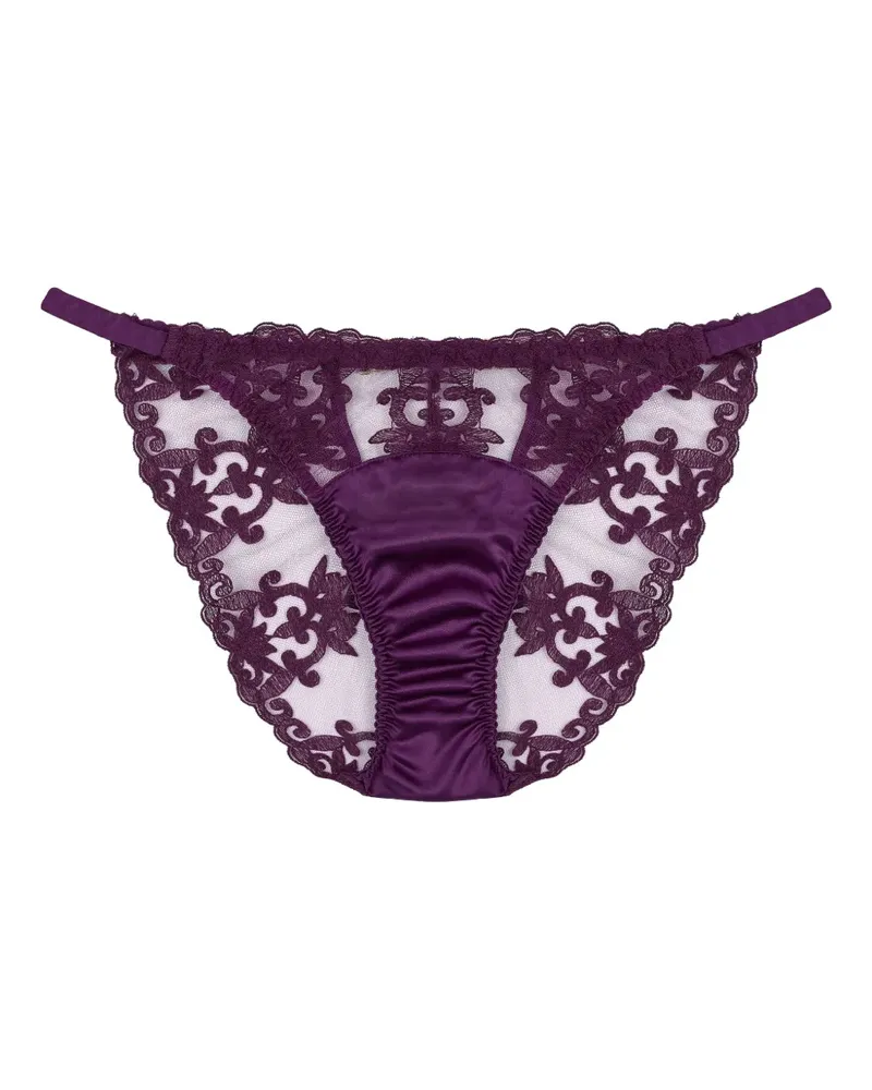 Fleur Of England Cecilia Slip aus Satin mit Spitzenbesatz - Violett Violett