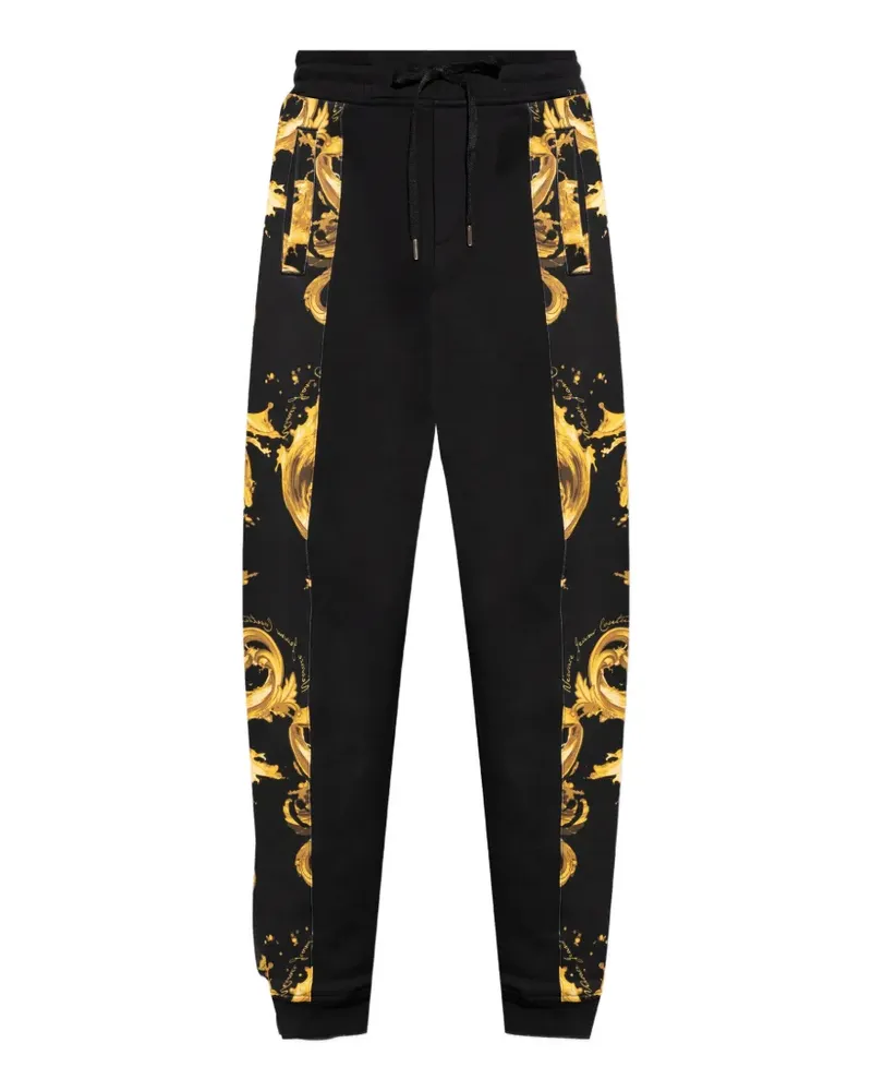 Versace Jeans Chromo Couture-print drawstring-detail cotton track pants - Schwarz Schwarz