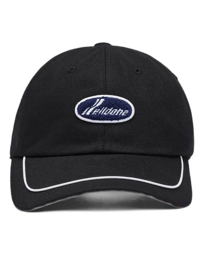 WE 11 DONE logo-patch piped baseball cap - Schwarz Schwarz