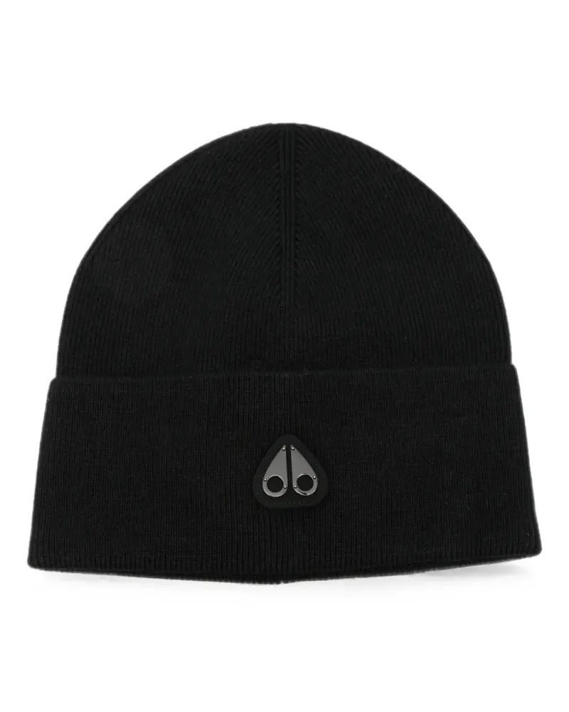 Moose Knuckles Frost logo-plaque beanie hat - Schwarz Schwarz