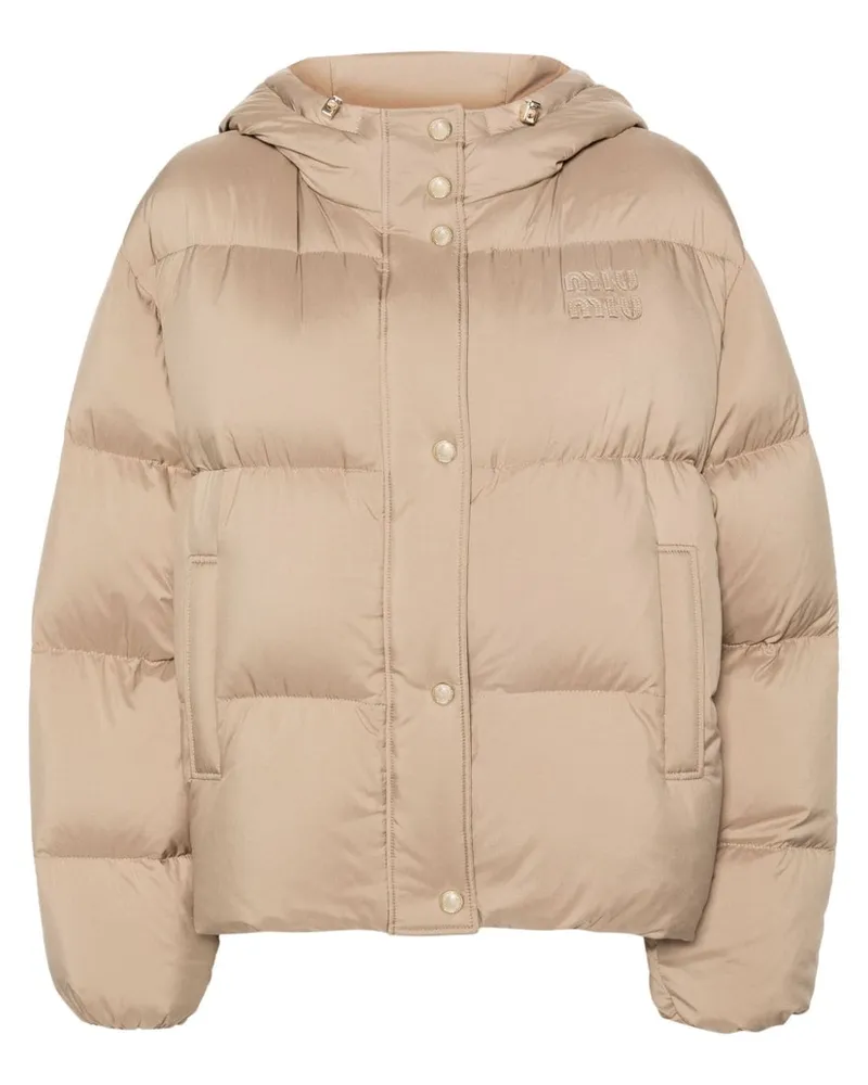 Miu Miu Jacke mit Logo-Applikation - Braun Braun