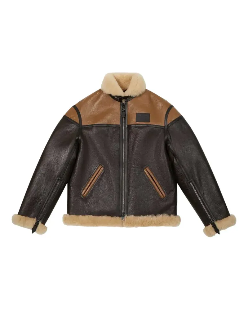Kenzo Flying Boke shearling jacket - Braun Braun