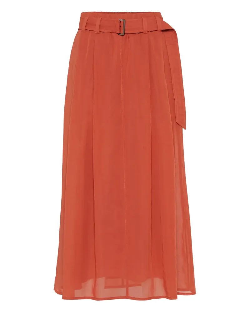 Brunello Cucinelli Midirock mit Gürtel - Orange Orange