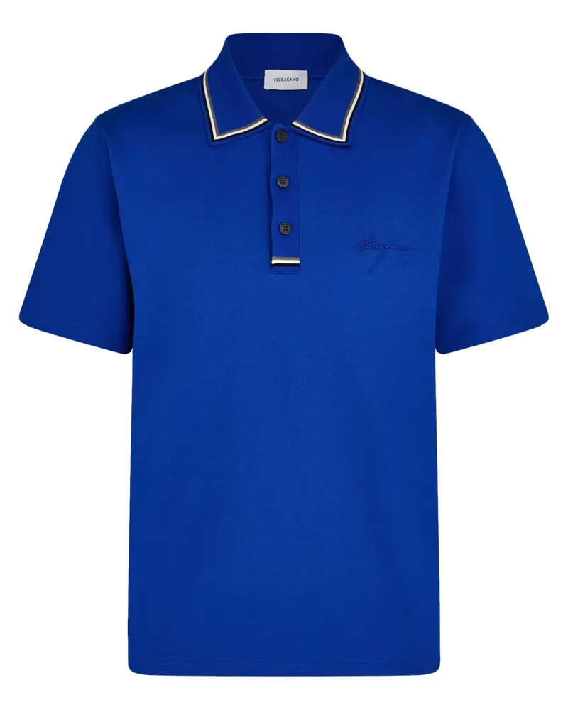 Ferragamo Signature Poloshirt - Blau Blau