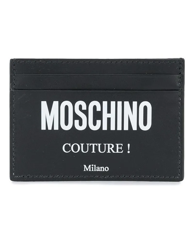 Moschino Kartenetui mit Logo-Print Schwarz