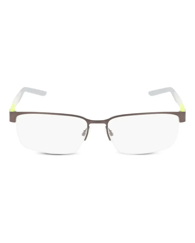 Nike Eckige Halbrandbrille - Grau Grau