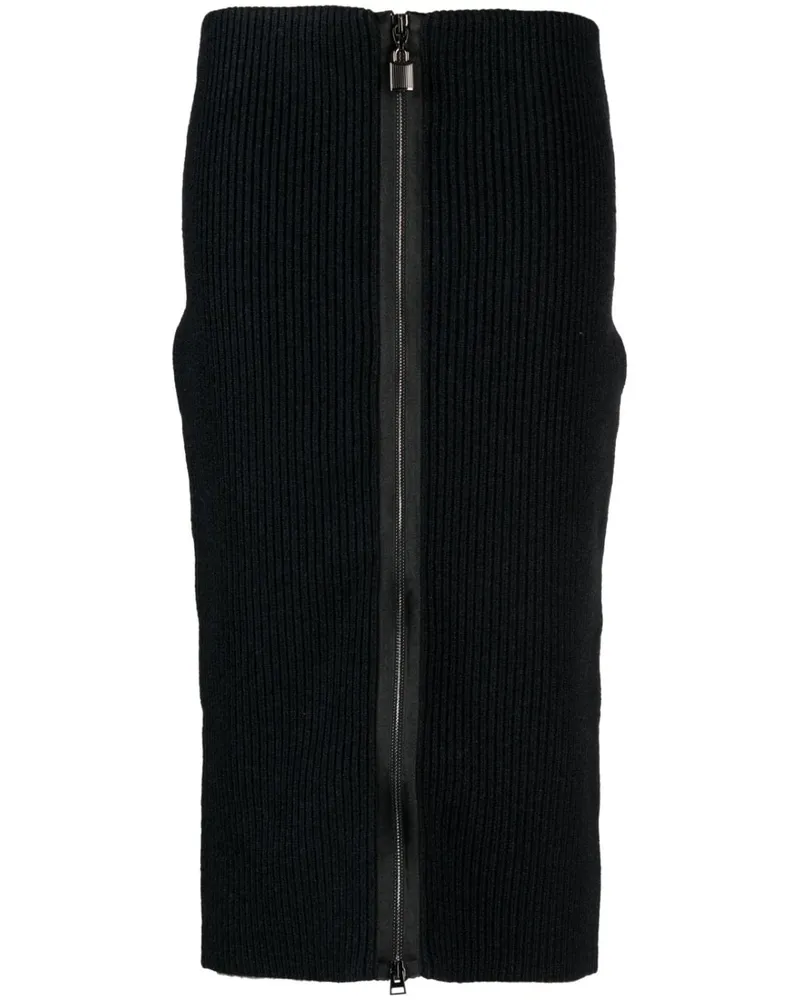 Tom Ford Gerippter Strickrock - Schwarz Schwarz