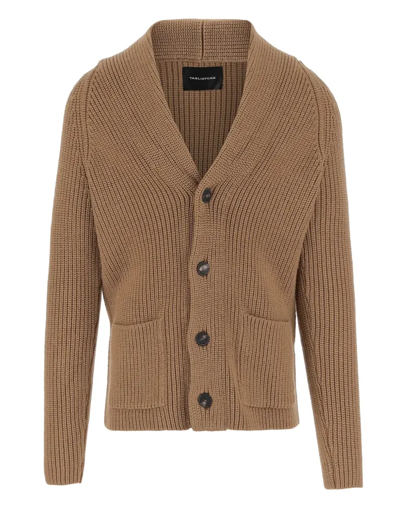 Tagliatore Gerippter Cardigan - Braun Braun