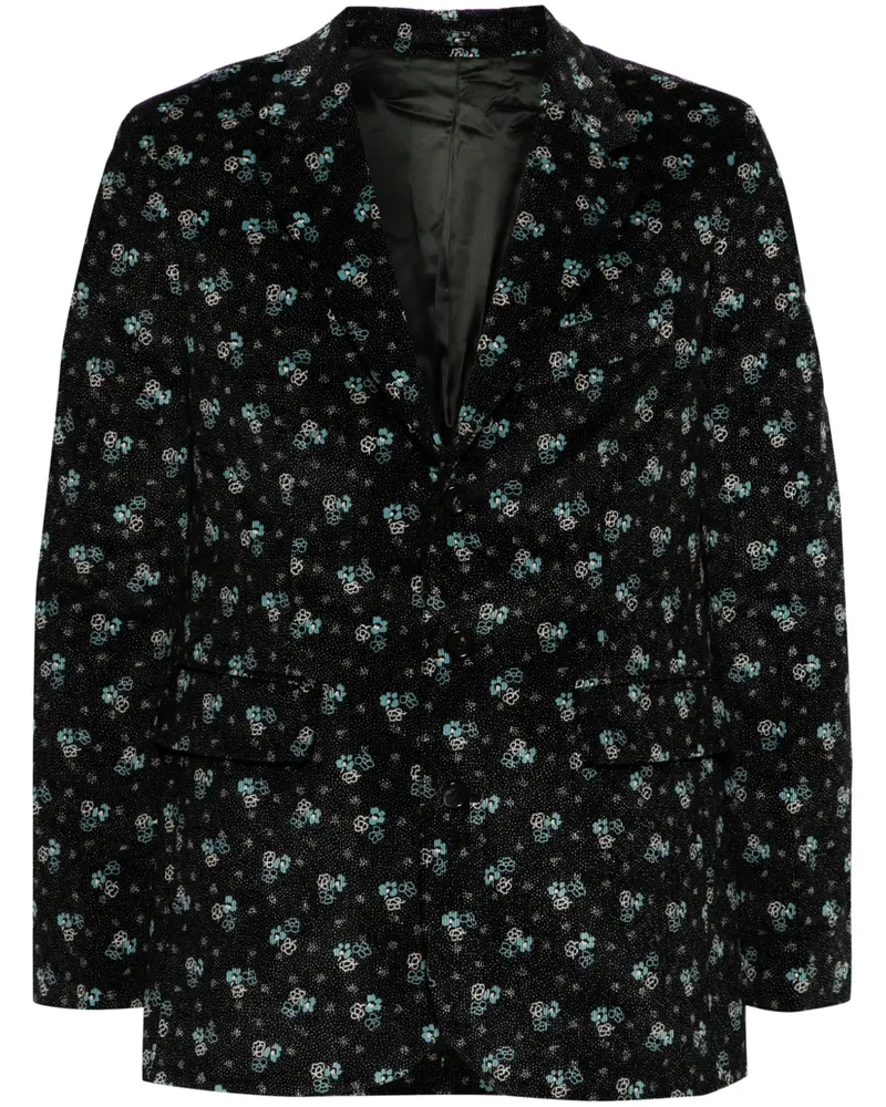 BODE Cordsakko mit blumigem Print - Schwarz Schwarz