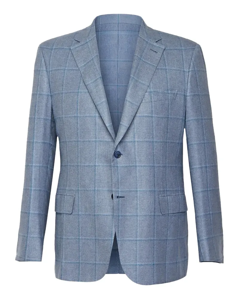 Brioni check-pattern blazer - Blau Blau