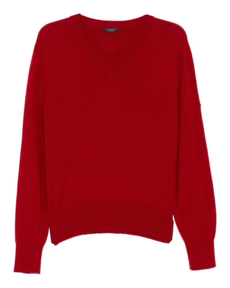 Balenciaga v-neck long-sleeve knitwear - Rot Rot