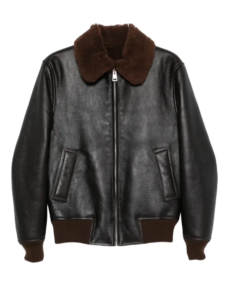 Sandro Wendbare Lederjacke - Braun Braun