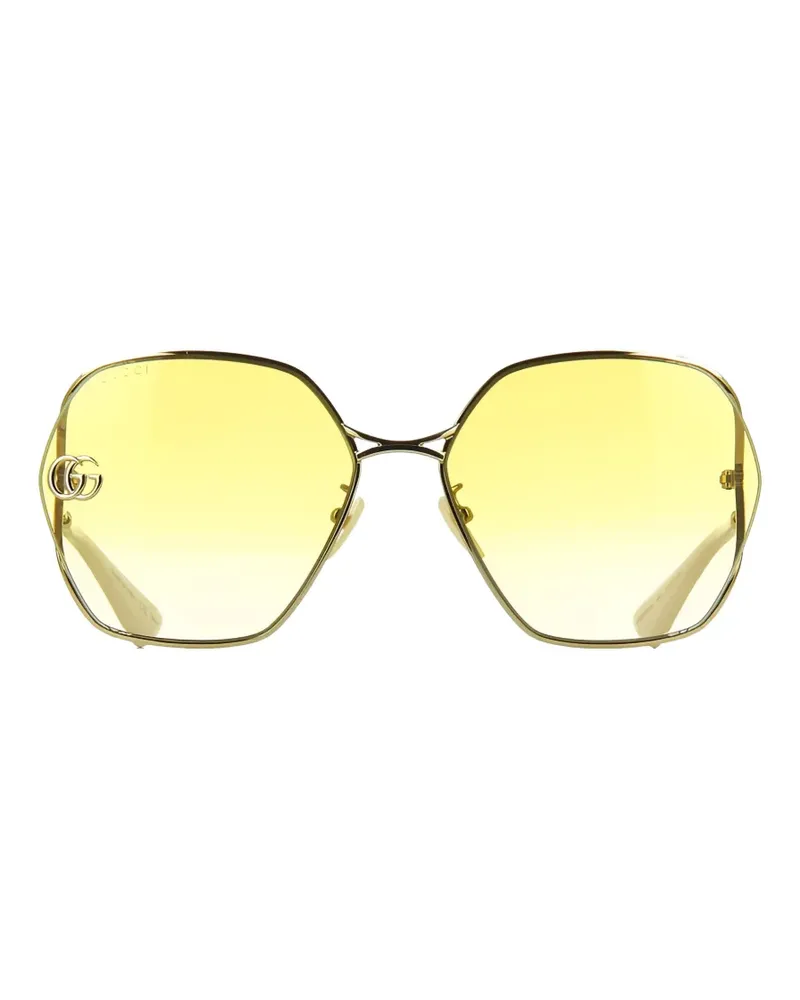 Gucci Sonnenbrille mit geometrischem Gestell - Gold Gold