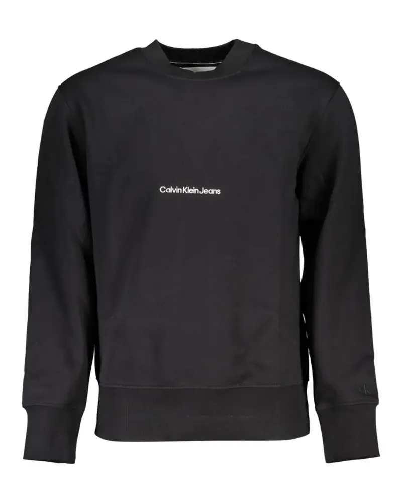 Calvin Klein logo-embroidered crew-neck sweater - Schwarz Schwarz