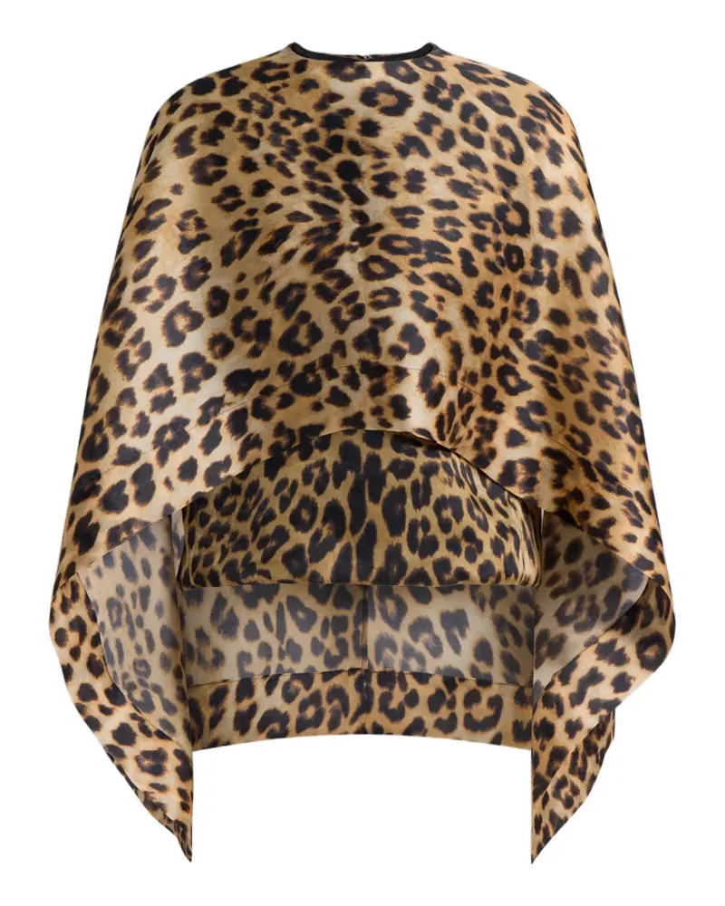 Alberta Ferretti Oberteil im Layering-Look mit Leoparden-Print - Braun Braun