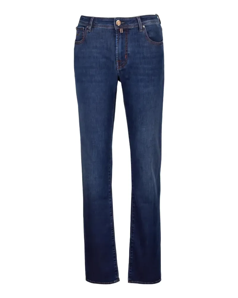 Jacob Cohën Slim-Fit-Jeans mit Kontrastnähten - Blau Blau