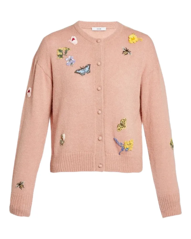 Erdem Verzierter Cardigan mit rundem Ausschnitt - Rosa Rosa