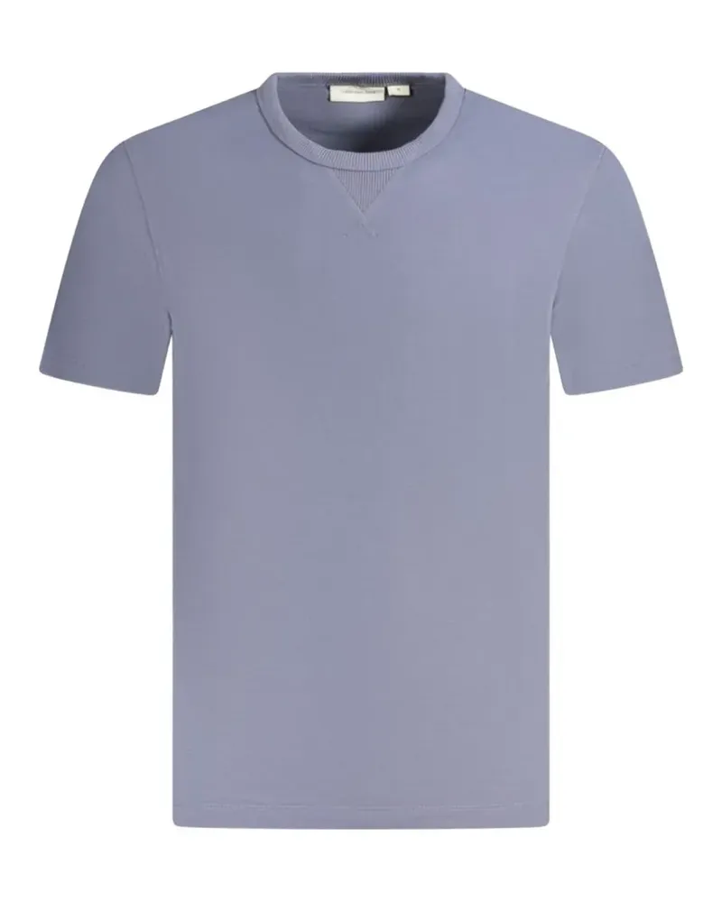 Calvin Klein logo-patch crew-neck cotton T-shirt - Blau Blau