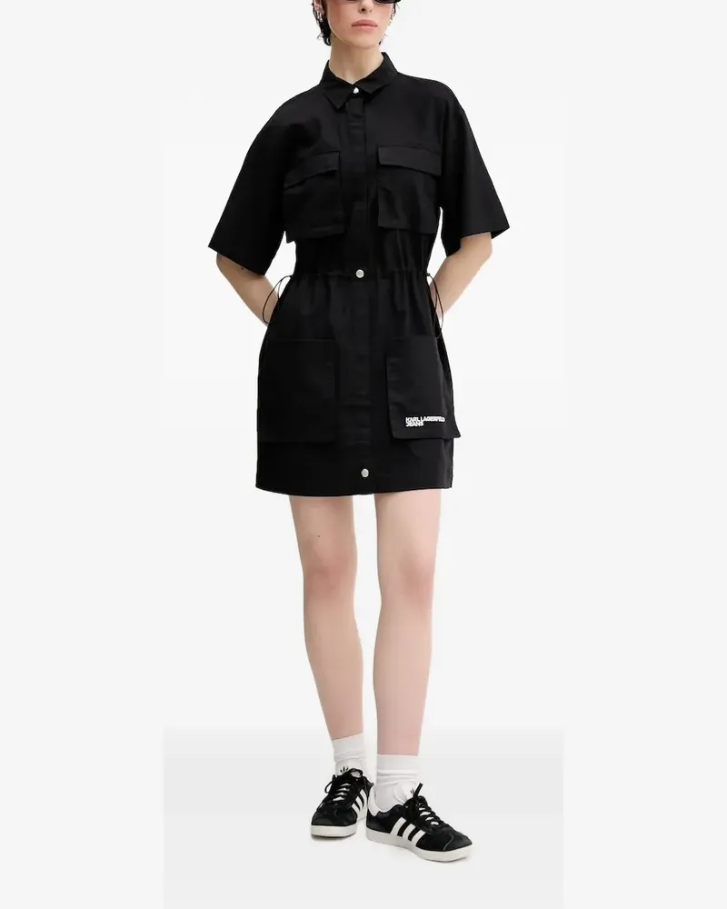 Karl Lagerfeld Minikleid mit Kordelzug - Schwarz Schwarz