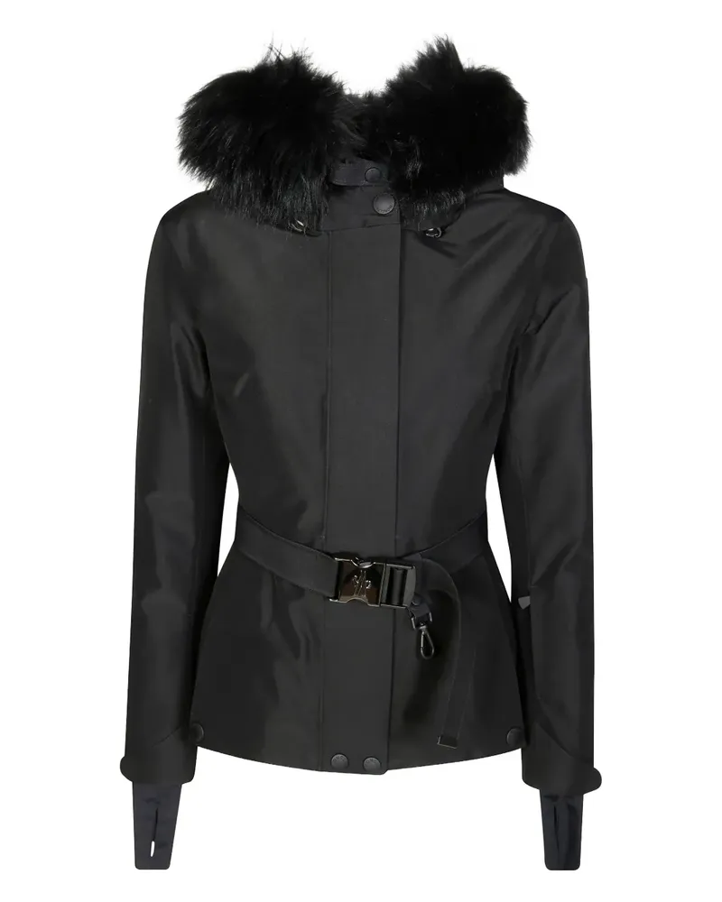 Moncler fur hooded belted laplance ski jacket - Schwarz Schwarz