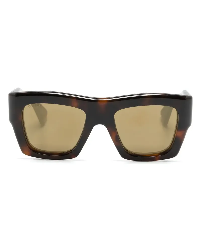 Gucci Sonnenbrille mit eckigem Gestell - Braun Braun