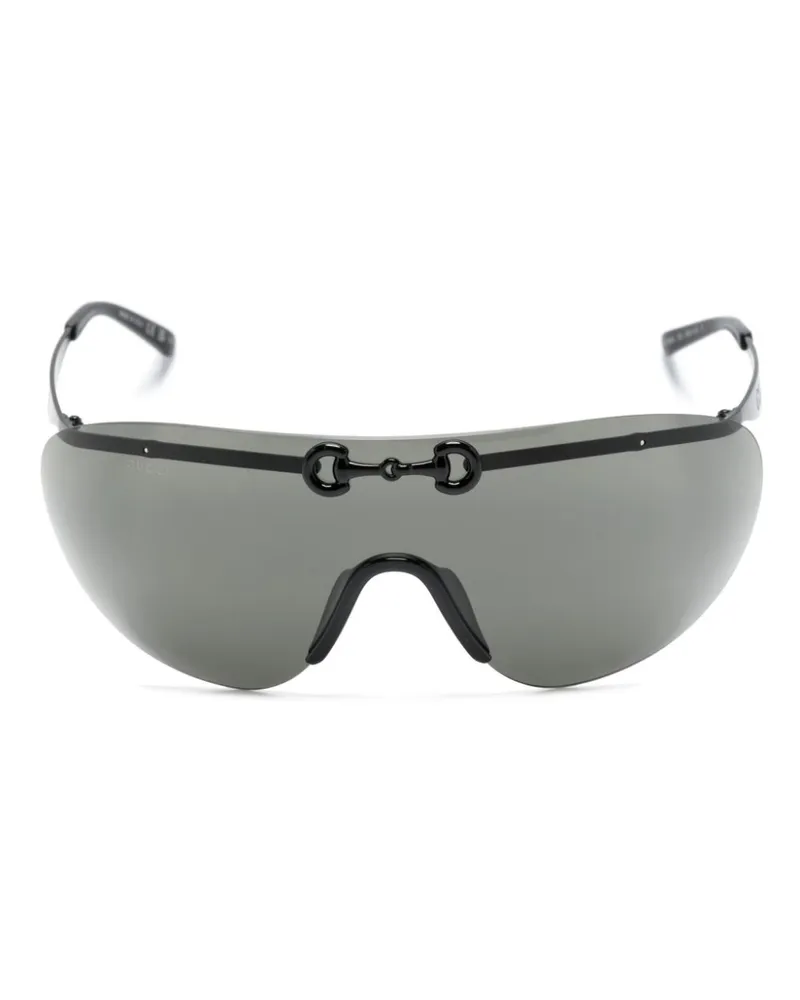 Gucci Sonnenbrille mit Oversized-Gestell - Schwarz Schwarz