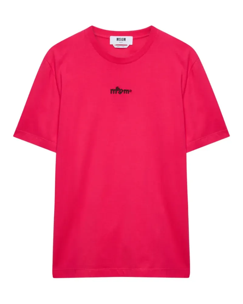 MSGM T-Shirt mit Logo-Stickerei - Rosa Rosa