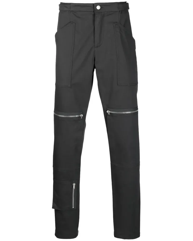 Moschino Slim-Fit-Hose mit Reißverschlusstaschen - Grau Grau