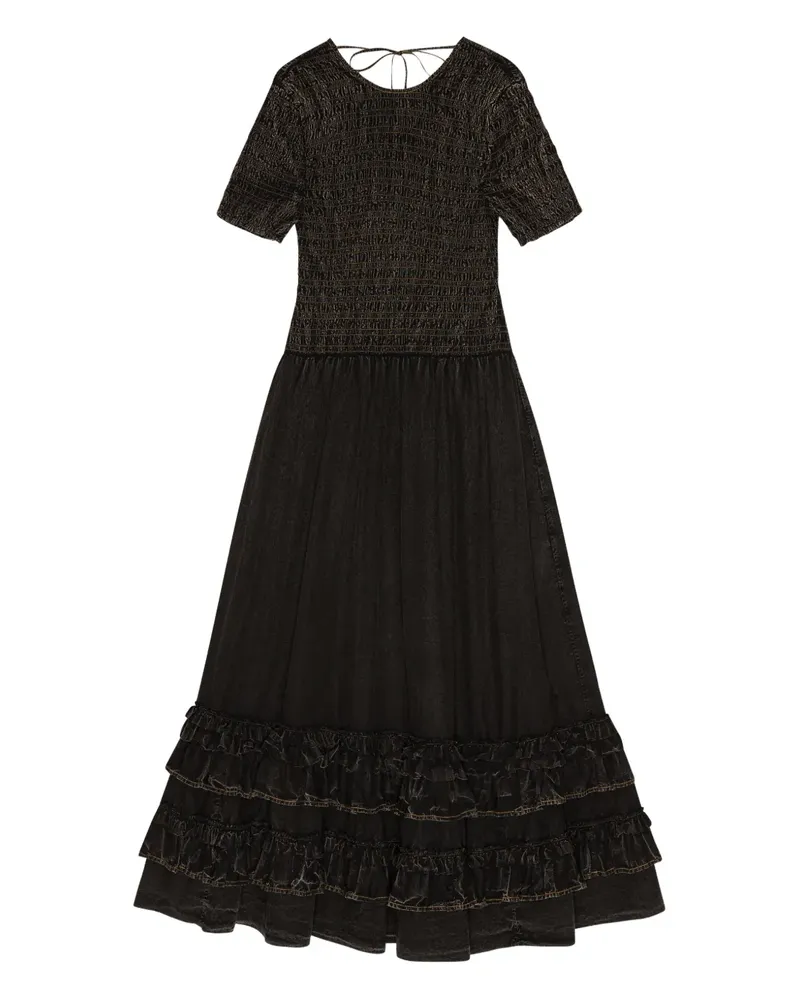 Ganni Klassisches Jersey-Kleid - Schwarz Schwarz