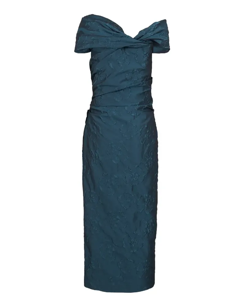Ulla Johnson Violeta off-shoulder floral-jacquard midi dress - Blau Blau