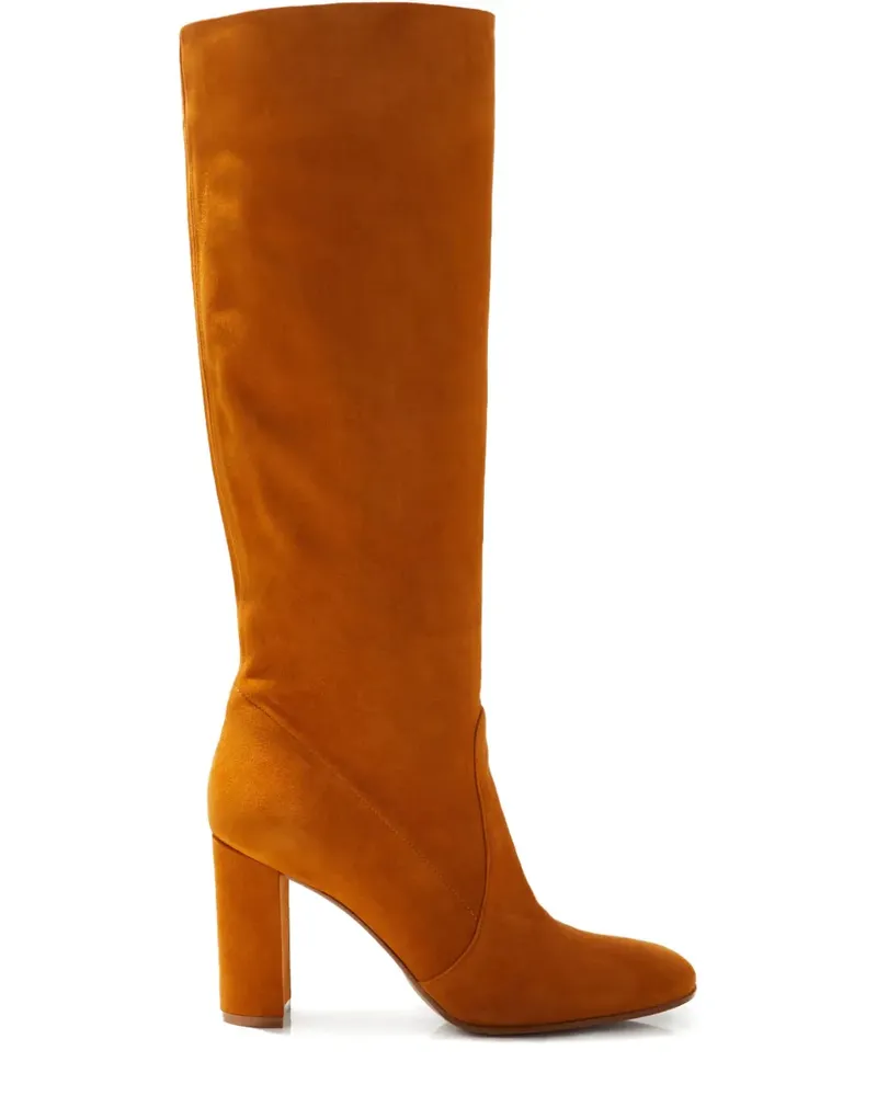 Gianvito Rossi Glen Stiefel mit Blockabsatz 85mm - Braun Braun