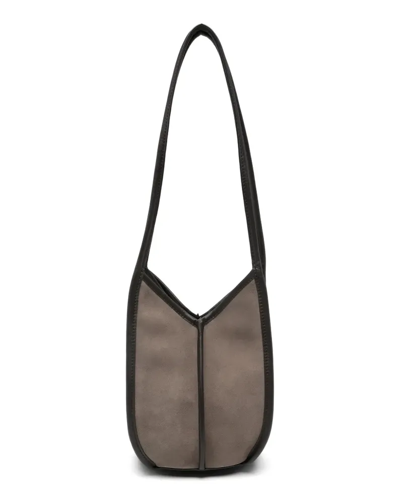 HEREU Cabas Schultertasche mit Lederdetails - Grau Grau