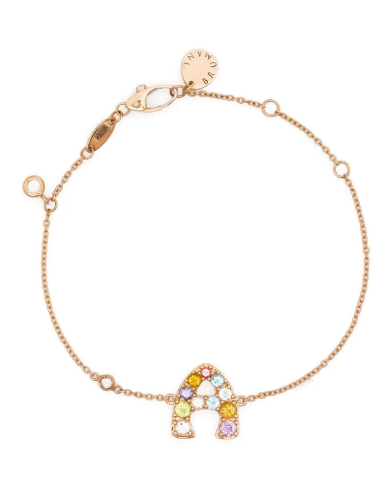 BRUMANI 18kt A Bossa Das Letras Gelbgoldarmband mit verschiedenen Steinen - Rosa Rosa