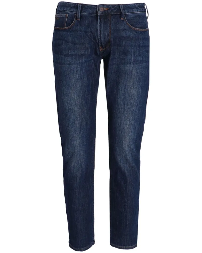Emporio Armani Ausgeblichene Straight-Leg-Jeans - Blau Blau