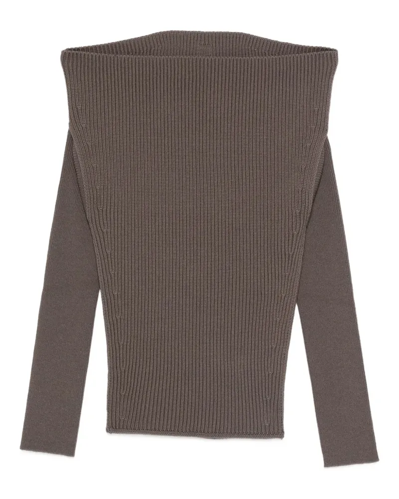 Rick Owens ribbed off-shoulder sweater - Braun Braun
