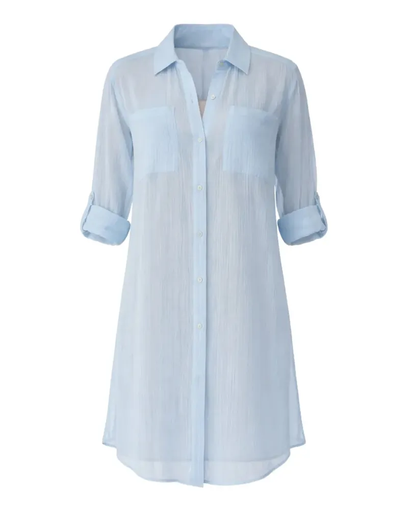 Seafolly Australia crinkle twill beach shirt - Blau Blau